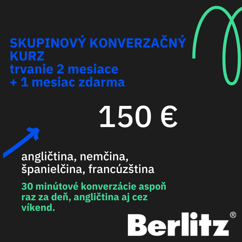 ONLINE ANGLIČTINA, NEMČINA a iné <br />SKUPINOVÝ KONVERZAČNÝ KURZ <br />trvanie 3 mesiace <br />štart kedykoľvek