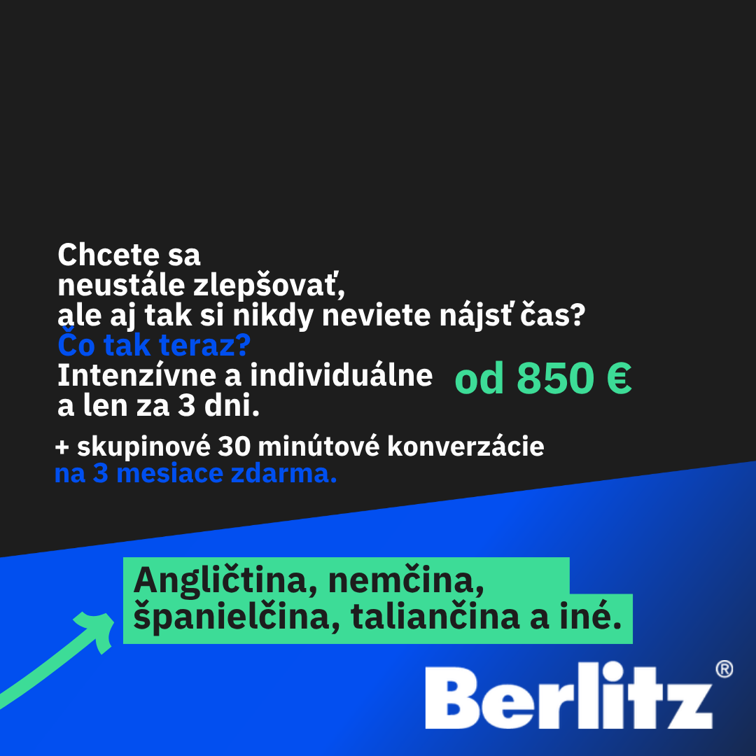 ANGLIČTINA, NEMČINA a iné<br /> INDIVIDUÁLNY KURZ ONLINE alebo PREZENČNE<br /> ÚPLNÉ PONORENIE SA DO JAZYKA®<br />balík 30 x 45 min <br />1 jazyková úroveň už za týždeň <br />štart kedykoľvek